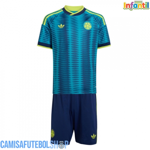 Camisa de time de futebol Colômbia Replicas 2º Equipamento Infantil Mundo 2026 Manga Curta (+ Calças curtas)